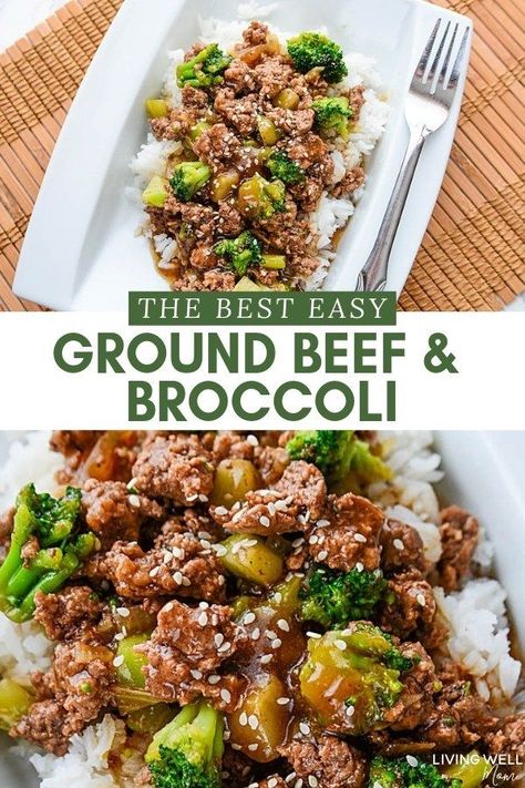 This is the best easy ground beef and broccoli recipe - perfect for a busy weeknight meal, cheaper and healthier than take-out, this dinner is gluten-free, dairy-free, and delicious! #broccoli #groundbeef #easyrecipe Keto Ground Beef Recipes, Ground Beef And Broccoli, Dinner Noodles, Keto Ground Beef, Healthy Ground Beef, Easy Ground Beef, Ground Beef Recipes Healthy, Keto Beef Recipes, Dairy Free Dinner