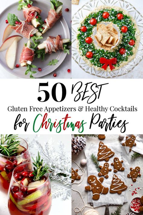 These 50 Best Gluten Free Appetizers and Healthy Cocktails for Christmas Parties make the perfect healthy party recipes for the holidays. Gluten Free Lactose Free Appetizers, Healthy Appetizers For Christmas, Christmas Appetizer Gluten Free, Whole 30 Christmas Appetizers, Gluten Free Christmas Appetizers Party, Healthy Christmas Snacks Appetizers, Gluten Free Holiday Appetizers Christmas, Holiday Appetizers Gluten Free, Gluten Free Christmas Party Food