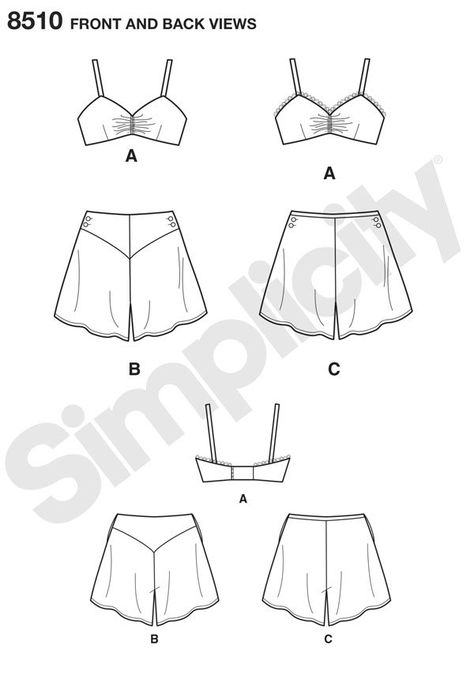 Simplicity Simplicity Pattern 8510 Misses' Vintage Brassiere and Panties Curtain Lining Fabric, Sewing Machine Brands, Interfacing Sewing, Vintage Bra, Sewing Pattern Shop, Burda Patterns, Tilly And The Buttons, Costume Patterns, Simplicity Sewing