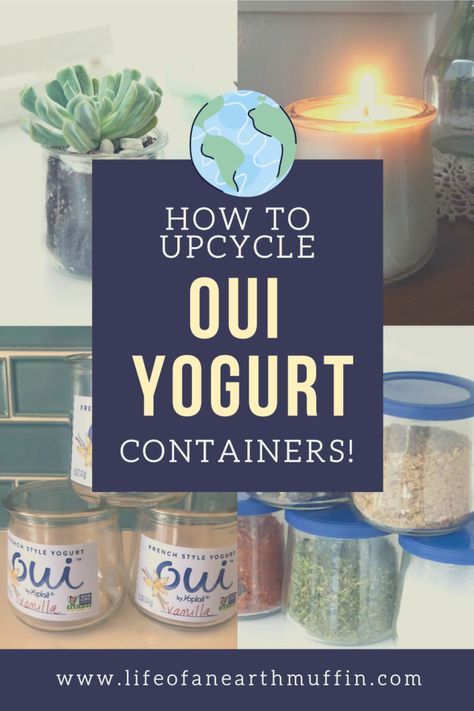 Oui Yogurt Jars Ideas Cricut, Things To Do With Oui Yogurt Jars, Uses For Oui Yogurt Jars, La Fermiere Yogurt Pots Repurpose, Oui Yogurt Jars Ideas Diy Christmas, Oui Jars Repurpose, Oui Jar Crafts, Oui Yogurt Jars Ideas Diy, Yogurt Jar Crafts