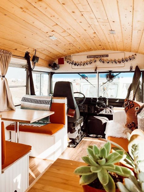 How We Made a School Bus Our Home for the Past Two Years School Bus Tiny House, Camper Vintage, School Bus Camper, School Bus House, Converted School Bus, Converted Bus, Old School Bus, Short Bus, Bus Living