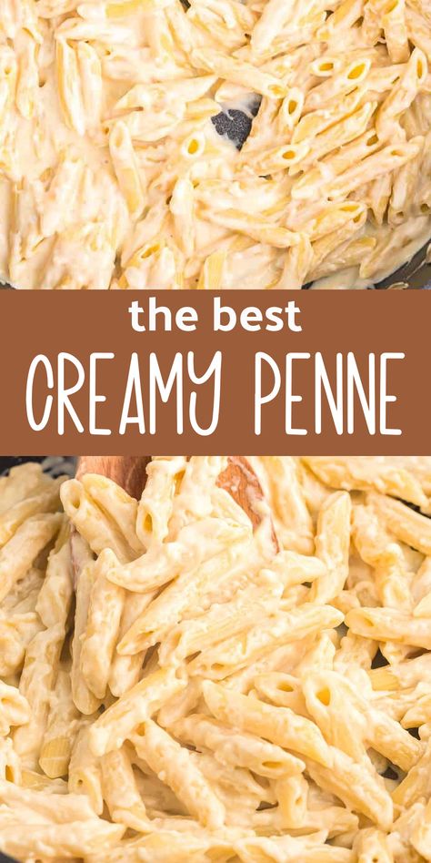 Creamy penne pasta makes the best easy dinner! This delicious penne recipe is always a family favorite. Creamy Penne Pasta Recipes, Viral Pasta Recipe, Cheesy Penne Pasta, Easy Penne Pasta Recipes, Creamy Penne Pasta, Penne Casserole, Carbonara Pasta Creamy, Chicken Penne Recipes, Viral Pasta