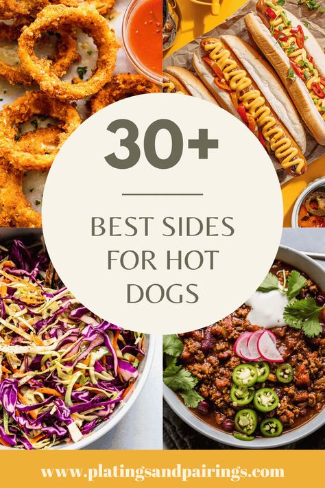 Hot dogs always make for an ideal summer meal. Here are some quick and easy sides for hot dogs that are sure to delight at your next BBQ! Sides That Go With Hotdogs, Sides For Hot Dogs, Hot Dog Sides, Beer Chili Recipe, Hamburger Hotdogs, Beer Chili, Best Sides, Baked Potato Bar, Coney Dog