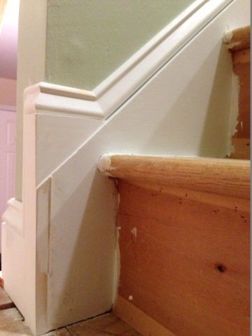 Trimming Stair Skirt Stairs Design Granite, Stairway Trim Ideas, Stair Skirt, Staircase Molding, Stairs Skirting, Stairs Trim, Baseboard Styles, Trim Carpentry, Trim Ideas