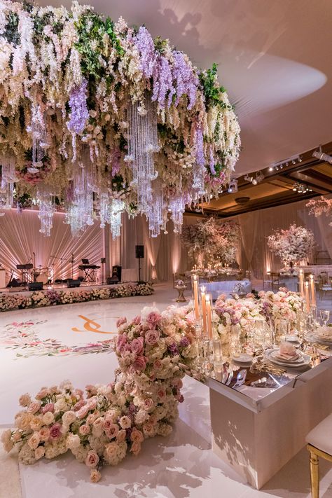 Wedding Venues Architecture, Beautiful Wedding Venues Fairytale, Wedding Venue Flowers Decor, Flower Garden Quinceanera Theme, Royalty Themed Wedding, Debut Entrance Decoration, Floral Wedding Venues Indoor, Princess Quince Theme, Princess Royalty Quinceanera Theme