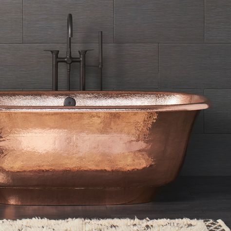 Luxurious Freestanding Copper Bathtubs | Native Trails Copper Tub Bathroom, Copper Soaker Tub, Mountain Master Bath, Bath Wet Room, Hammered Copper Tub, Soaker Tubs, Copper Soaking Tub, Soaker Bathtub, Copper Bathtub