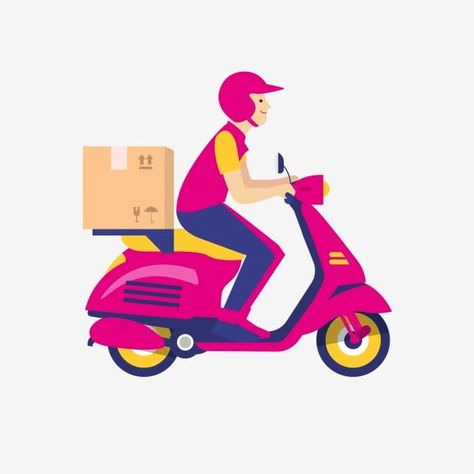 Motorcycle Courier, Delivery Motorcycle, Motorcycle Png, Motorcycle Vector, Biker Logo, Delivery Boy, Boys Food, Logo Instagram, Logo Design Inspiration Creative