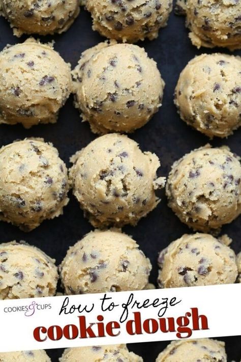 Freezing cookie dough is a great way to have cookies whenever you get a craving with zero effort. Learn How to Freeze Cookie Dough, which types freeze best, and how to make cookies from frozen dough! #cookiesandcups #cookies #cookiedough #howtofreezecookiedough #frozencookiedough #cookierecipes #cookiedoughrecipes #easycookierecipes #frozencookies Freezing Cookie Dough, Freeze Cookies, Freeze Cookie Dough, Cookie Recipes Oatmeal Raisin, Homemade Snickers, Frozen Cookie Dough, Frozen Cookies, Favorite Cookie Recipe, Cookie Dough Recipes