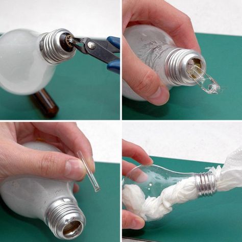 30 Fabulous DIY Light bulb Recycling Ideas and Projects0 - tip to clean used lightbulb Diy Light Bulb, Light Bulb Art, Light Bulb Crafts, Diy Lampe, Fabulous Diy, Recycled Crafts, Bud Vase, Diy Lighting, Diy Projects To Try