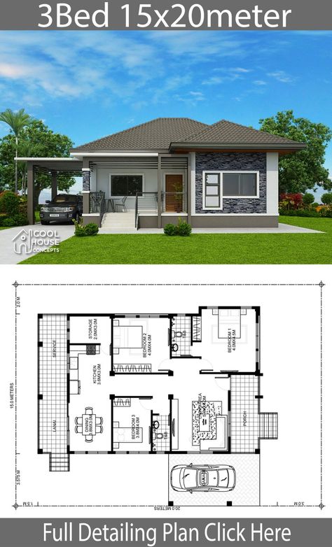 3 Bedroom Home Floor Plans, Modern Bungalow House Plans, 3 Bedroom House Plans, Philippines House, Philippines House Design, Three Bedroom House Plan, Bungalow Floor Plans, Bungalow Style House, Affordable House Plans