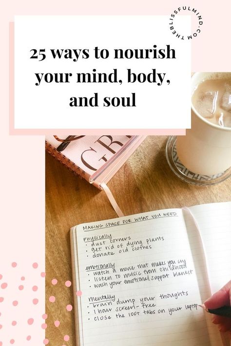 Find balance and well-being by nourishing your mind, body, and soul. Here are 25 ways to nourish mind body and soul! Reset Your Mind, Reading Food Labels, In A Rut, Balanced Living, Simple Plan, Stuck In A Rut, Making Space, Find Balance, Alternative Therapies