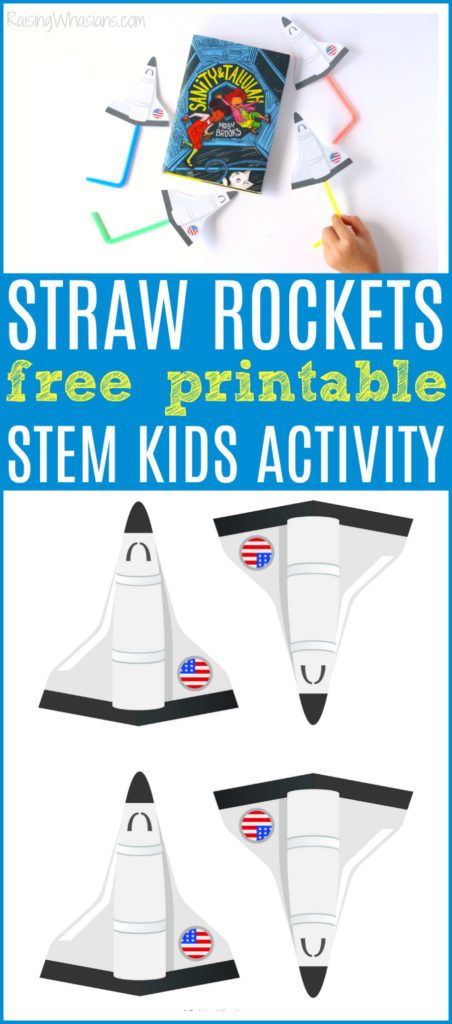 Easy Straw Rockets with FREE Printable - Raising Whasians Stem Activities With Straws, Space Steam Activities For Kids, Space Stem Activities For Kids, Astronaut Activities For Kids, Rocket Activities, Moon Activities For Kids, Straw Rockets, Space Stem, Straw Rocket