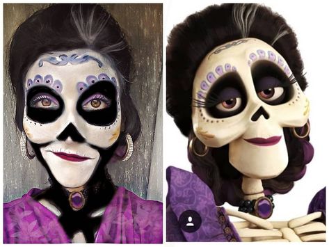 Imelda 💜 from Coco Coco Makeup Disney, Coco Makeup, Coco Costume, Halloween Coustumes, Disney Makeup, Character Makeup, Disney Cosplay, Halloween Costumes Makeup, Halloween Inspo