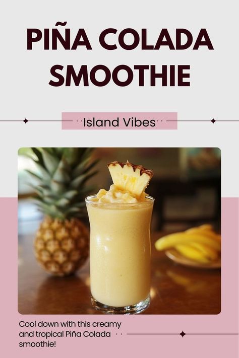 Sip your way to the tropics with this refreshing Piña Colada smoothie! Pineapple, coconut, and a creamy blend make this a summer favorite. 🥥 #PiñaColadaSmoothie #TropicalSmoothies #SummerDrinks #RefreshingSips Piña Colada Smoothie, Smoothie Pineapple, Pina Colada Smoothie, How To Make Smoothies, Frozen Pineapple, Different Fruits, Pineapple Coconut, Coconut Yogurt, Frozen Fruit