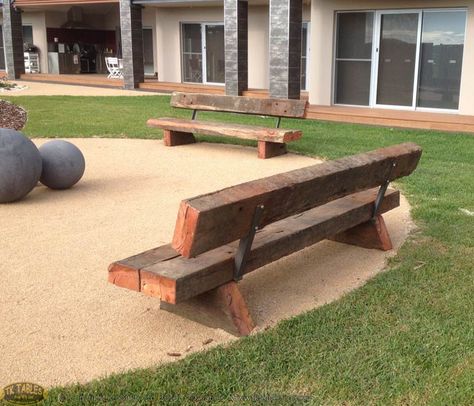 Timber Outdoor Furniture, Rustic Outdoor Benches, Garden Bench Seat, Wooden Bench Seat, Outdoor Fire Pit Seating, Garden Bench Seating, Outdoor Bench Seating, Wood Bench Outdoor, Rustic Wooden Bench