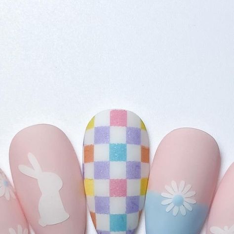 We Love Glitter Design on Instagram: "Easter🐰🩵  Nail Art: • Easter 021 Waterslide  • Easter Bunny Nail Decal | White • Daisy Flower Nail Decal | White  • Dragonfly Nail Decal | White  Nail Art @weloveglitterdesign   #naildecal #nails #naildecals #nailart #easternails #easternailart #springnails #bunnynails #checkerednails #nailsofinstagram #nailsticker #nailstickers #nailtech #nailsnailsnails #nailsupplies #nailpro #nail #nailartsupply #waterdecals #nailstyle #nailsdecals #gelnails #nailartsupplies #nailsaddict #naildecoration #nailartaddict #beauty #naildesign" Nail Art Easter, Checkered Nails, White Daisy Flower, Bunny Nails, Easter Nail, Easter Nail Art, White Nail Art, Glitter Design, Flower Nail