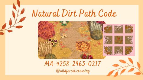 Animal Crossing Fall Path Design, Acnh Autumn Dirt Path, Autumn Dirt Path Acnh, Acnh Fall Dirt Path Codes, Autumn Path Animal Crossing, Fall Dirt Path Acnh Code, Autumn Animal Crossing Designs, Acnh Fall Dirt Path, Animal Crossing Autumn Path Codes