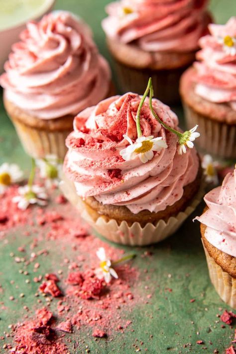 Half Baked Harvest Recipes, Strawberry Frosting, Strawberry Flavor, Harvest Recipes, Strawberry Cream Cheese, Half Baked, Strawberry Cupcakes, Half Baked Harvest, Strawberry Cakes