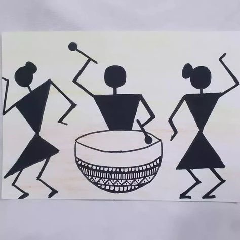 Warli art | Traditional art form of Maharashtra 🦋✨ Warli Drawing, Warli Art, Math Tutorials, Art Traditional, Art Simple, Fabric Painting, Design Sketch, Traditional Art, Art Forms