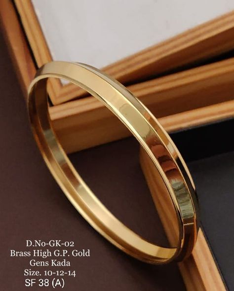 Kada For Men, Gents Kada, Dream Achieve, Mens Bracelet Gold Jewelry, Man Gold Bracelet Design, Simple Gold Bangle, Gold Kada, Couple Ring Design, Unique Gold Jewelry Designs