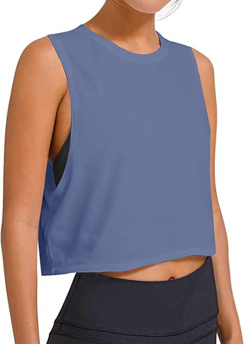 Amazon.com: LASLULU Crop Tops Workout Tops Loose Sleeveless Cropped Muscle Tank Open Back Shirts Gym Exercise Clothes for Women : Clothing, Shoes & Jewelry Exercise Clothes For Women, Open Back Shirts, Exercise Clothes, Womens Activewear Tops, Sports Crop Tops, Tunic Tops Casual, Best Tank Tops, Gym Tank Tops, Casual Summer Tops