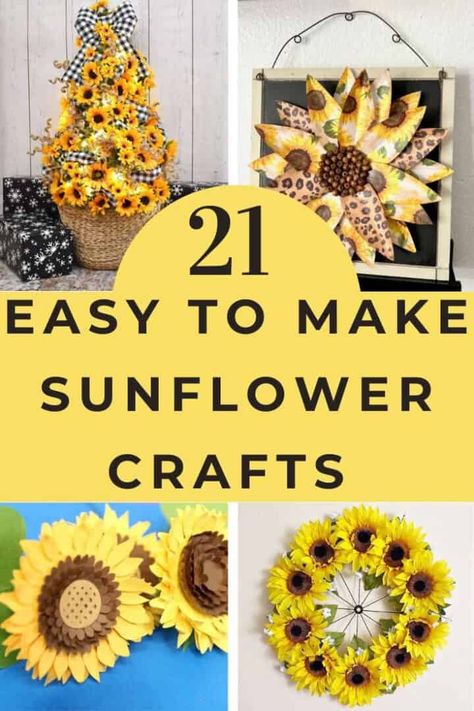 21 Inspiring Sunflower Craft Ideas From Ordinary Materials Sunflower Projects Diy, Diy Sunflowers How To Make, Diy Sunflower Gift Ideas, Sunflower Ideas Diy, Crafts With Sunflowers, Sunflower Home Decor Diy, Paper Sunflower Craft, Diy Sunflower Gifts, Sunflowers Diy Crafts