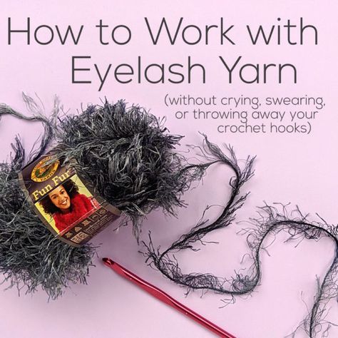 How to Work with Eyelash Yarn without Crying, Swearing, or Throwing Away Your Crochet Hooks - video tutorial from Shiny Happy World Eyelash Yarn Crochet, Crochet Eyes, Eyelash Yarn, Boucle Yarn, Yarn Thread, Crochet Instructions, How To Work, Yarn Projects, How To Crochet