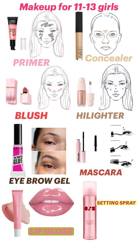 Cute 11 12 and 13 years old makeup tips for girls Cute Makeup Hacks, Makeup Routine Guide, Back To School Makeup, Preppy Makeup, Punk Makeup, Learn Makeup, Simple Makeup Tips, Old Makeup, Makeup Help