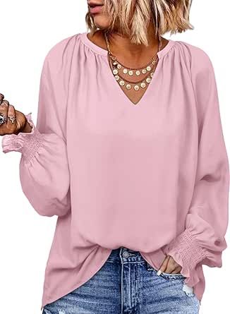 Tops Fall Outfits, Chiffon Blouses, Ruffle Sleeve Top, Pink Tunic, Flare Long Sleeve, Top Shirt Women, Cardigan Long, Chiffon Long Sleeve, Pullover Designs