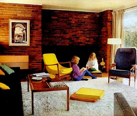 Living Room (1962) 60s Living Room, 1960s Interior Design, 1960s Living Room, 1960s Interior, Midcentury Interior, Interior Design History, Western Rooms, Midcentury Style, Retro Interior Design