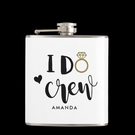 Bridesmaid I Do Crew Black and White  Flask Cheap Bridesmaid Gifts, Unique Bridesmaid Gifts, Wedding Flask, Wedding Bridesmaid Gifts, Will You Be My Bridesmaid Gifts, Bridesmaid Gift Ideas, I Do Crew, Bridesmaid Gifts Unique, Modern Bridesmaid