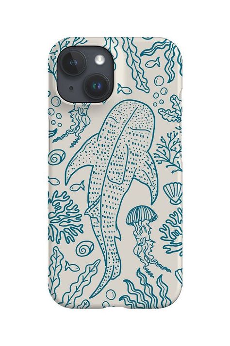 Whale Phone Case, Sea Phone Case, Whale Shark Phone Case, Line Art Whale, Beachy Phone Case, Ocean Phone Case, Shark Phone Case, Phone Cases Aesthetic, Coral Reef Print