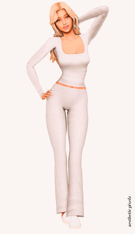 Best Sims 4 Pajamas CC Finds (Lookbook + Links to Download) - Aesthetic Pixelz Cc Pajamas The Sims 4, Sims Sweatpants, Sims 4 Female Pjs, Sims Characters Cc, Sims Cc Loungewear, Sims Mens Clothes Cc, Sims 4 Flared Leggings, Sims 4 Shirt Cc Maxis Match, Sims 4 Clean Girl Cc Clothes