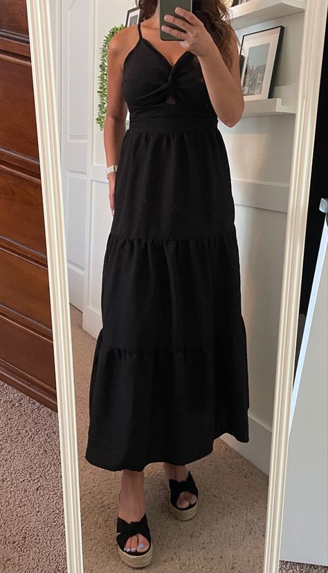 Sundress Black, Black Cotton Dress, Black Sundress, Black Cotton Dresses, Dress Wedding Guest, Vacation Dress, Maxi Dress Black, Black Espadrilles, Guest Dress