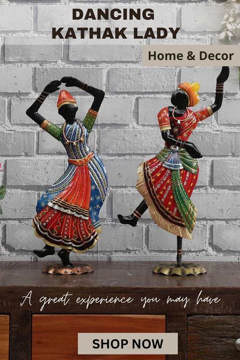 Indian Classical Dance Kathak art Black Figurines, Indian Classical Dance, Metal Figurines, Classical Dance, Iron Metal, Dance Art, Online Painting, Wall Art Designs, Home Decor Items