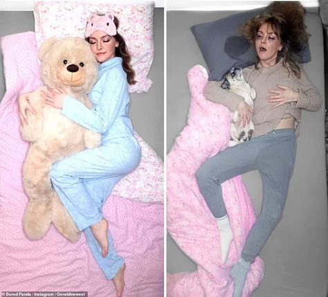 German influencer who went viral with her 'Instagram vs Reality' series is back | Daily Mail Online Instagram Vs Real Life, Instagram Vs Reality, Photo Recreation, Modern Society, Pitch Perfect, Instagram Editing, Photo Series, Perfect Life, Having A Bad Day