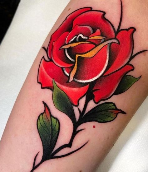 Tattoo New School, Neo Traditional Roses, Traditional Black Tattoo, Neo Tattoo, Tattoo New, Traditional Tattoo Flowers, Neotraditional Tattoo, Becoming A Tattoo Artist, Tattoo Practice