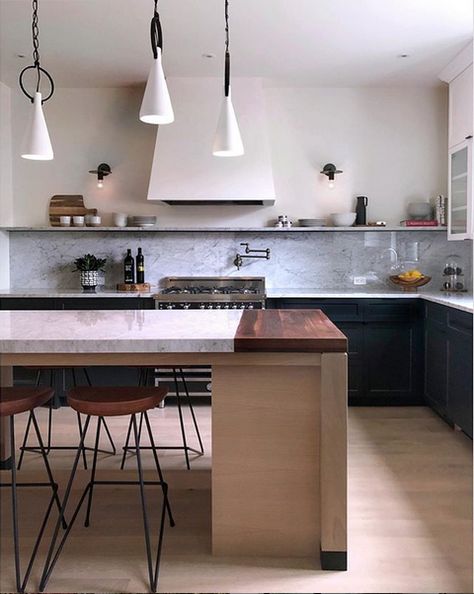 best kitchens of 2019, industrial kitchen, nam dang mitchen Seal Butcher Block Countertops, How To Seal Butcher Block Countertops, White Oak Island, Cottage Kitchen Tiles, Walnut Butcher Block, Butcher Block Kitchen, Marble Island, Butcher Block Top, Island Countertops