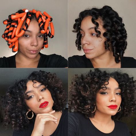 Flexi Rod Hairstyles, Natural Hair Flexi Rods, Flexi Rods, Short Straight Hair, Long Natural Hair, Curly Bob Hairstyles, Natural Hair Inspiration, Hair Videos Tutorials, Rod Set