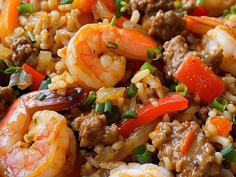 Louisiana Shrimp, Best Beef Jerky, Louisiana Cooking, Dirty Rice Recipe, London Broil Recipes, Louisiana Cuisine, Dirty Rice, Seafood Seasoning, Cajun Cooking