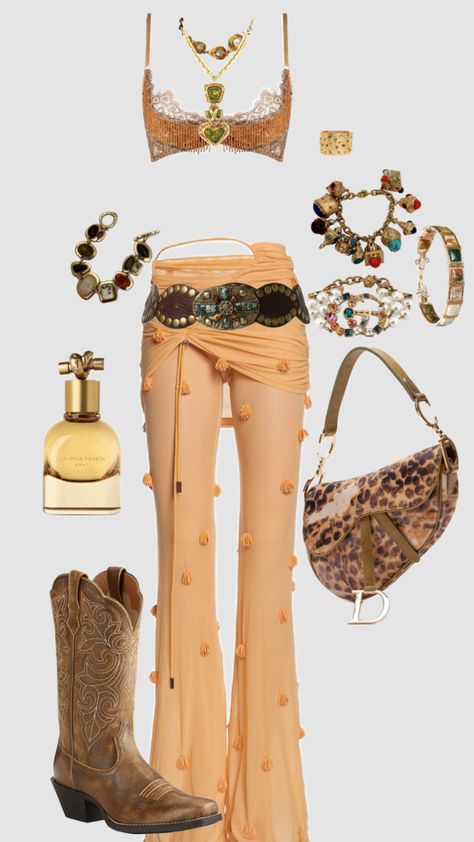 #outfit #fashion #aesthetic #obsessed #inspo Coachella Hippie Outfits, Coachella Outfit Inspo 2024, Headscarf Festival Outfit, Scarf Rave Outfit, Festival Boho Outfit, Hi Ibiza Outfit, Creative Rave Outfits, Festival Looks 2024, Coachella Outfit Aesthetic