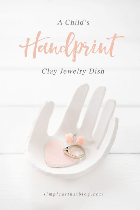 Child’s Handprint Clay Jewelry Dish Salt Dough Handprint Bowl, Air Dry Clay Handprint, Clay Handprint, Santa Handprint, Clay Baby, Printed Jewelry, Salt Dough, Diy Clay Crafts, Fun Crafts For Kids