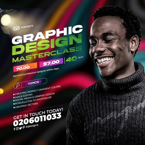 Masterclass Flyer Design, Masterclass Poster Design, Masterclass Flyer, Modern Graphic Design Trends, Church Background, Mad Design, Flyer Inspiration, Course Design, Flyers Design