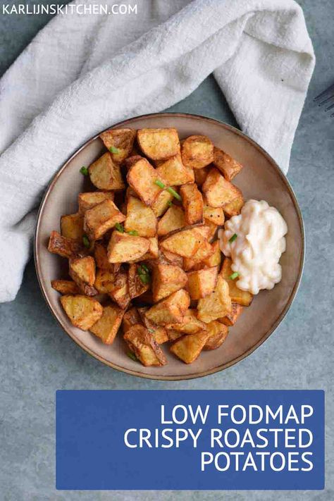 Low Fodmap Baked Potato, Low Fodmap Roasted Potatoes, Fodmap Potato Recipes, Low Fodmap Potatoes, Low Fodmap Potato Recipes, Fodmap Veggies, Low Fodmap Meals, Apartment Meals, Low Fodmap Vegetables