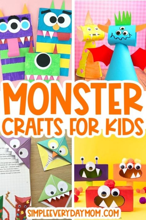 Monster Crafts For Kids, At Home Activities For Kids, Craft For Halloween, Home Activities For Kids, Kids Paper Crafts, Parker James, Craft Instructions For Kids, Valentine Card Box, Teaching Class