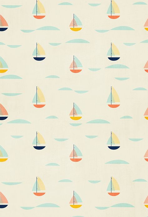 A Wallpaper, Print Inspiration, Pattern Play, Art And Illustration, Pretty Prints, Pretty Patterns, Illustration Inspiration, Sailboats, Pattern Illustration