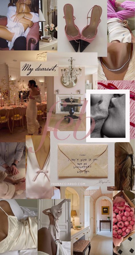 February 2024 Moodboard (Desktop February Mood Board Inspiration, Febuary Girl Asthetic Wallpaper, Valentines Collage Wallpaper Laptop, February Coquette Wallpaper, February 2024 Macbook Wallpaper, February Aesthetic, Month Wallpaper, Small Space Interior, Monthly Wallpapers