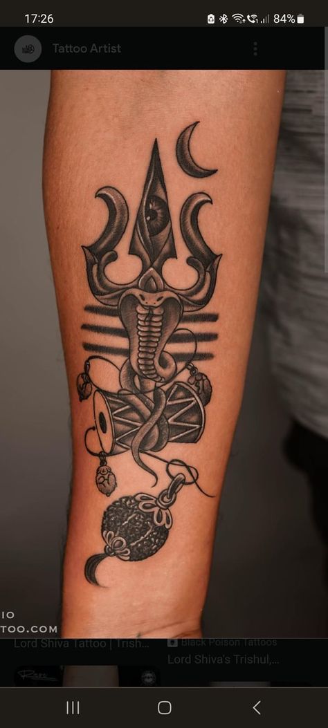 Trisula Tattoo, Trisula Tattoo Design, Trishool Tattoo Designs, Rudraksh Tattoo, Trishool Tattoo, Types Of Tattoos, Indian Tattoo Design, Hindu Tattoos, Trishul Tattoo Designs