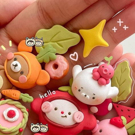 Cute Clay Accessories, Clay Charms Animals, Polymer Clay Cute Animals, Cute Diy Clay Crafts, Clay Charms Aesthetic, Clay Capybara, Cute Clay Creations, Cute Clay Figures, Miffy Clay