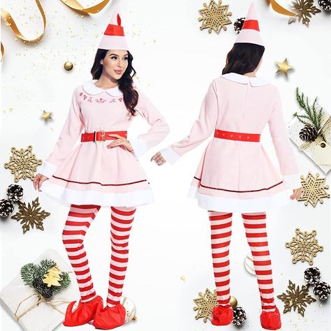 ElfCostume Womens Holiday Buddy The Elf Costumes Set Adult Elf Dress Christmas Cosplay Holiday Party Costumes #ELF #Costume #ChristmasParty Elf On The Shelf Costume, Buddy The Elf Costume, Elf Costumes, Elf Dress, Christmas Cosplay, Party Costumes, Elf Costume, Dress Christmas, Buddy The Elf